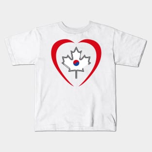 Canadian Korean Multinational Patriot Flag (Heart) Kids T-Shirt